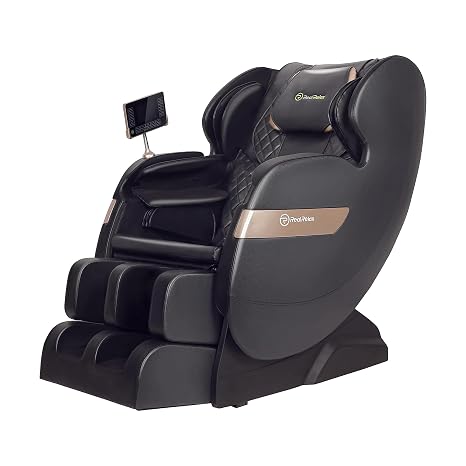 Real Relax 2025 Massage Chair Full Body,Dual Core S Track with Zero Gravity Recliner,Lower Back and Calf Heating, LCD and APP Control,Shiatsu,Bluetooth,Office and Home Use,Black and Gold